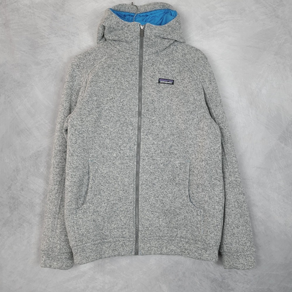 Patagonia Jacket Mens Medium Gray Quilted Insulated Better Sweater Hoody